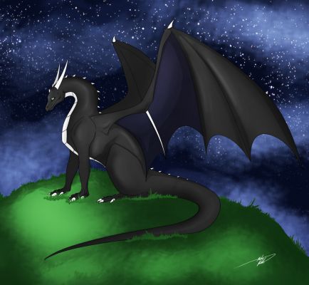 Click to view full size image
 ============== 
Korageth Commission by Sanityisforthesane (http://sanityisforthesane.deviantart.com/)
Keywords: Korageth, Commission, Sanityisforthesane, Dragon, night, Deviantart